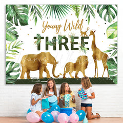 Lofaris Tropical Rainforest Young Wild 3rd Birthday Backdrop