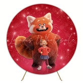Turning Red Panda Fun Round Backdrop For Animated Party Theme