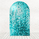 Turquoise Blue Sequins Arch Backdrop for Sparkling Party Event Themes