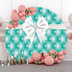 Lofaris Turquoise Blue Sofa Pattern Round Party Backdrop