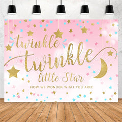 Lofaris Twinkle Little Star Pink Baby Shower Backdrop For Party