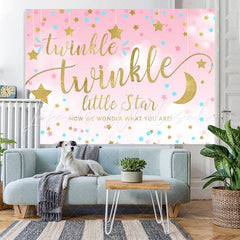 Lofaris Twinkle Little Star Pink Baby Shower Backdrop For Party