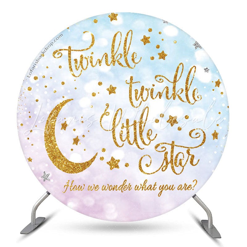 Lofaris Twinkle Little Star Round Baby Shower Backdrop Cover