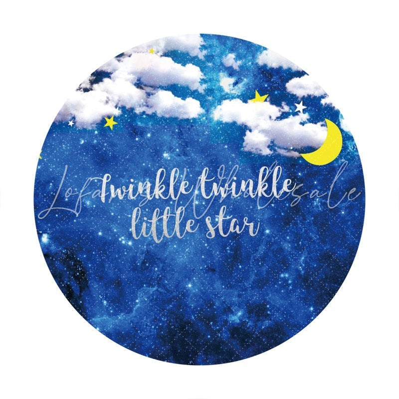 Lofaris Twinkle Star Blue Starry Sky Baby Shower Round Backdrops
