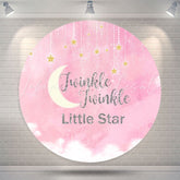 Lofaris Twinkle Themed Pink Girl Baby Shower Round Backdrop