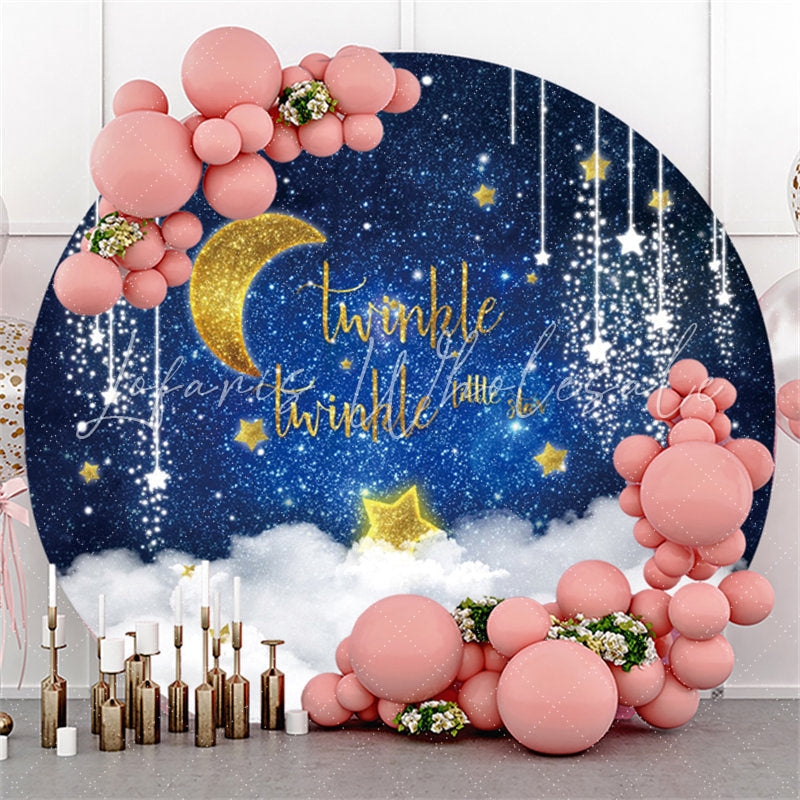 Lofaris Twinkle Little Star Birthday Round Backdrop