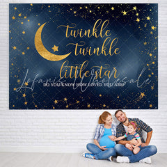 Lofaris Twinkle Little Star Blue Baby Shower Backrop