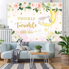 Lofaris Twinkle Little Star Floral Baby shower Backdrop
