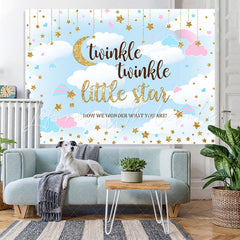Lofaris Twinkle Little Star Glitter Baby Shower Backrop