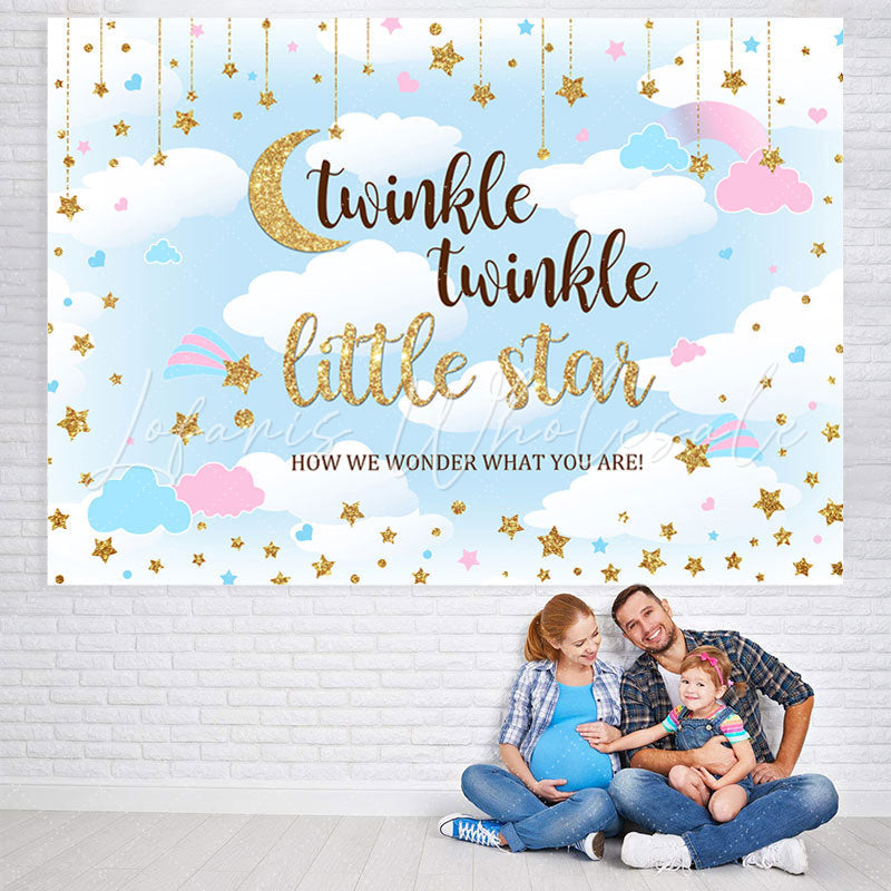 Lofaris Twinkle Little Star Glitter Baby Shower Backrop