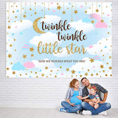 Lofaris Twinkle Little Star Glitter Baby Shower Backrop