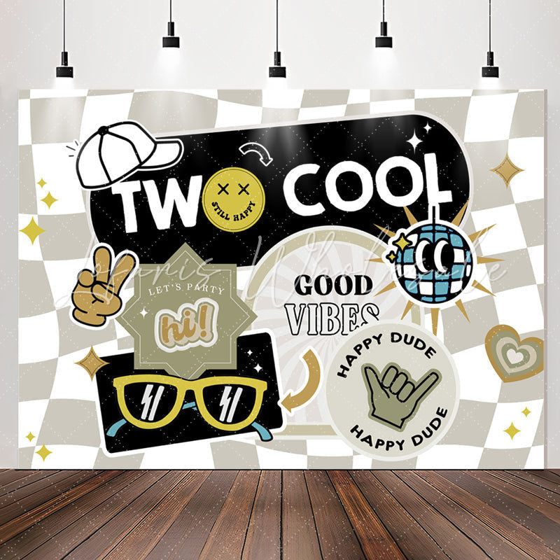 Lofaris Two Cool Good Vibes Happy Dude Birthday Backdrop
