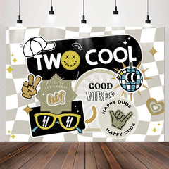 Lofaris Two Cool Good Vibes Happy Dude Birthday Backdrop