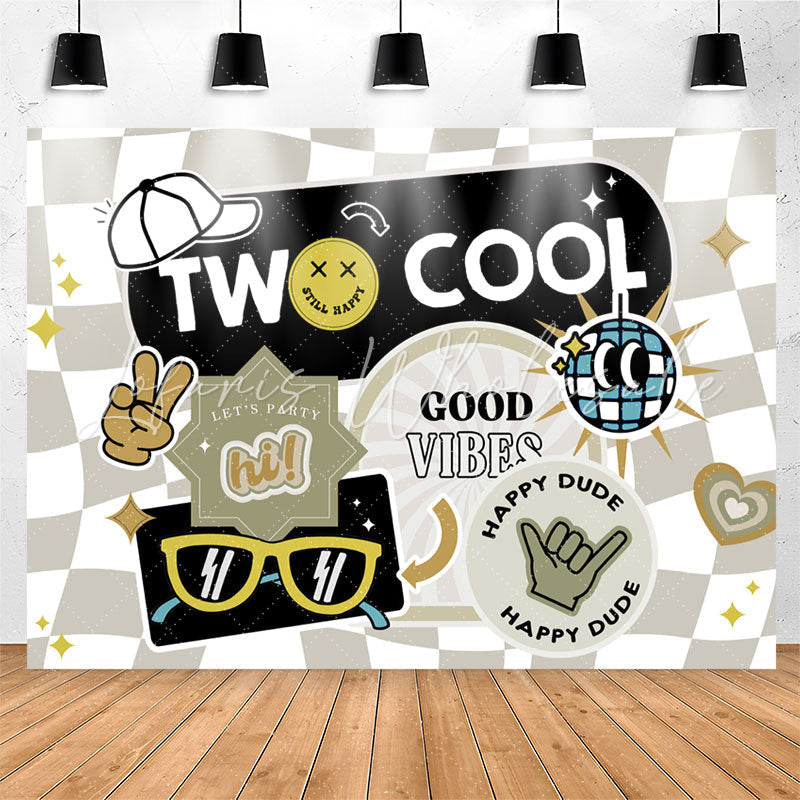 Lofaris Two Cool Good Vibes Happy Dude Birthday Backdrop