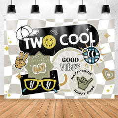 Lofaris Two Cool Good Vibes Happy Dude Birthday Backdrop
