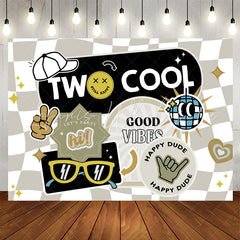 Lofaris Two Cool Good Vibes Happy Dude Birthday Backdrop
