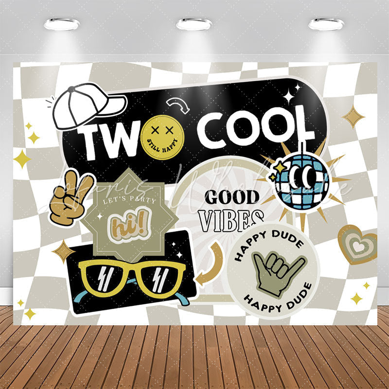 Lofaris Two Cool Good Vibes Happy Dude Birthday Backdrop