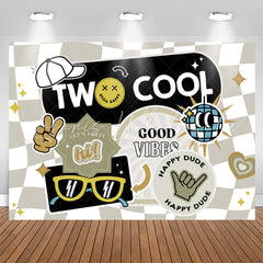 Lofaris Two Cool Good Vibes Happy Dude Birthday Backdrop