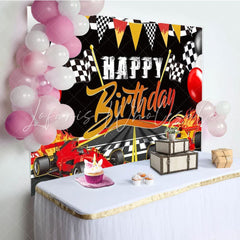 Two Fast Racing Car Birthday Party Decorations Backdrop For Boys