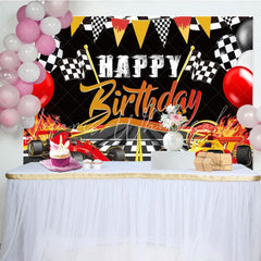 Two Fast Racing Car Birthday Party Decorations Backdrop For Boys