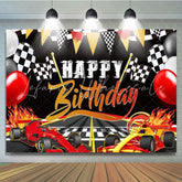 Two Fast Racing Car Birthday Party Decorations Backdrop For Boys