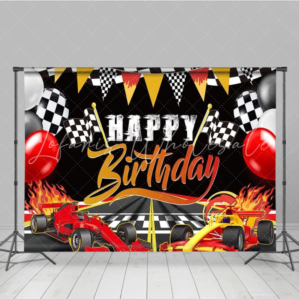 Two Fast Racing Car Birthday Party Decorations Backdrop For Boys