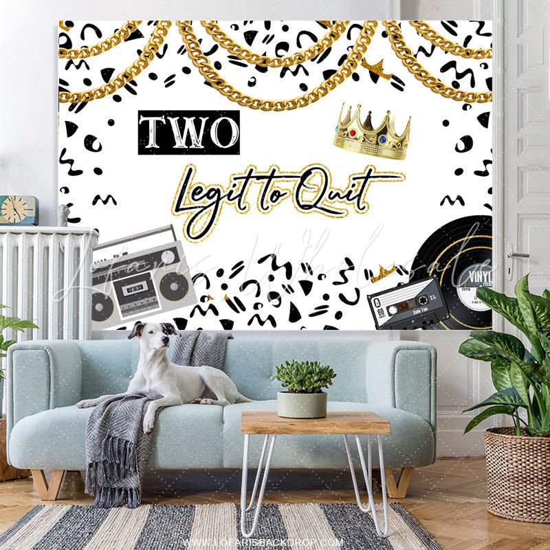 Lofaris Two Legit To Quit Happy Birthday Backdrop For Boys