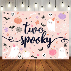 Lofaris Two Spooky Halloween Ghost 2nd Birthday Backdrop