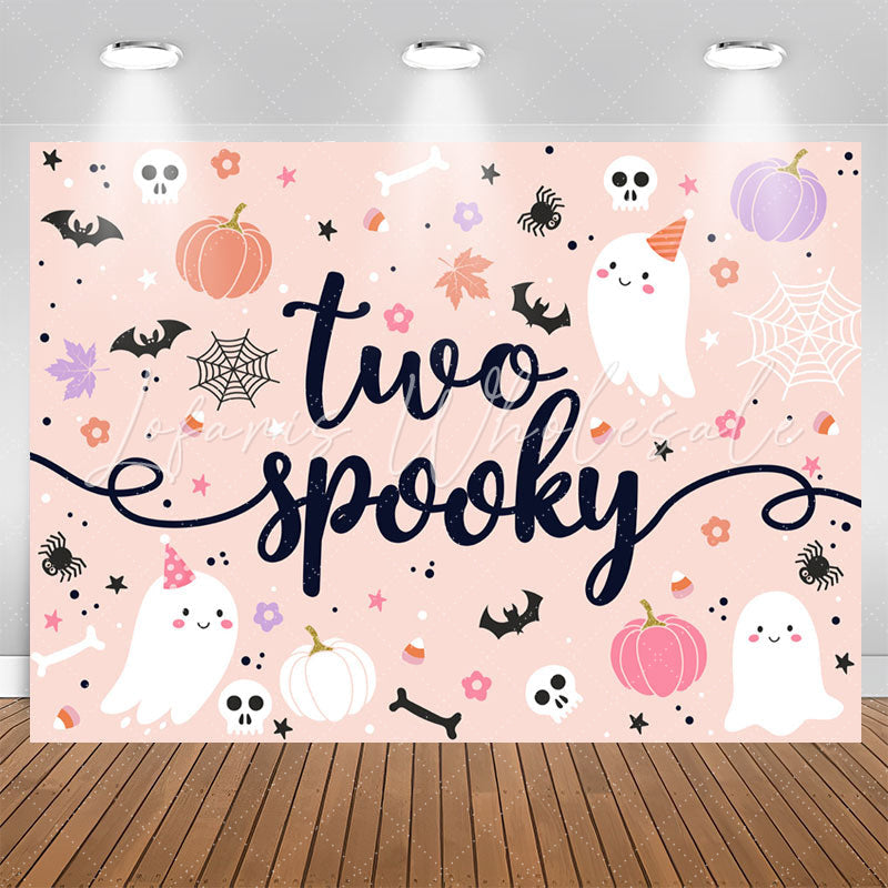Lofaris Two Spooky Halloween Ghost 2nd Birthday Backdrop