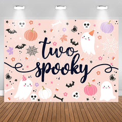 Lofaris Two Spooky Halloween Ghost 2nd Birthday Backdrop