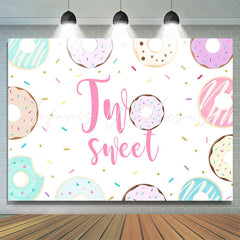 Lofaris Two Sweet Donut themed Happy 2Rd Birthday Backdrop
