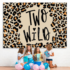 Lofaris Two Wild Leopard Grain Happy 2Nd Birthday Backdrop
