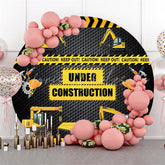 Lofaris Under Construction Black And Yellow Boys Party Backdrop