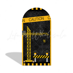 Under Construction Equipment Vehicles Truck Arch Backdrop Wall Cloth Cover For Birthday Baby Shower Party