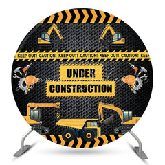 Lofaris Under Construction Excavator Round Birthday Backdrop