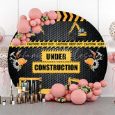 Lofaris Under Construction Excavator Round Birthday Backdrop