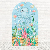 Under The Sea Aqua Life Scene Arch Backdrop For Ocean Party Decor
