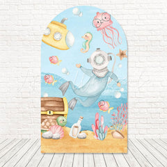 Under The Sea Aquatic Treasure Arch Backdrop For Mermaid Bash