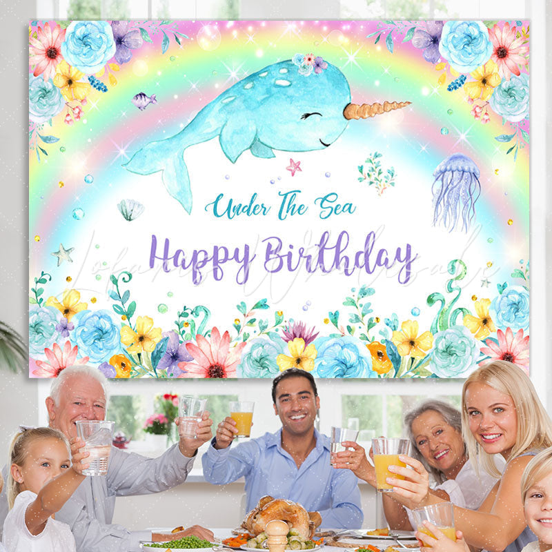 Lofaris Under The Sea Happy Birthday Backdrop For Girl Party
