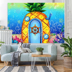 Lofaris Under The Sea Pineapple House Happy Birthday Backdrop