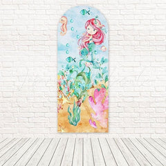 Undersea Mermaid Watercolor Dream Theme Arch Backdrop For Ocean Party