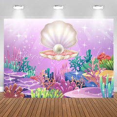 Lofaris Undersea Pearl Shell Coralline Birthday Backdrop
