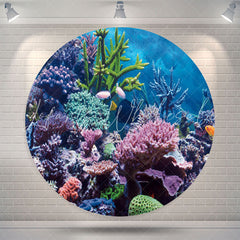 Lofaris Undersea World Coral Round Backdrop For Birthday