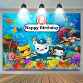 Lofaris Underwater Cartoon Animals Birthday Backdrop For Kids