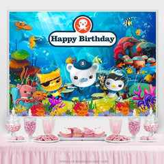 Lofaris Underwater Cartoon Animals Birthday Backdrop For Kids