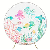 Underwater Seabed Round Backdrop For Ocean-Themed Kids Party Celebration