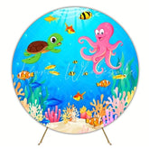 Underwater Seabed World Round Backdrop For Ocean Themed Party