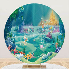 Lofaris Underwater World Custom Circle Baby Shower Backdrop