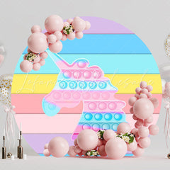 Unicorn Candy Fidget Toys Round Backdrop for Fun Party