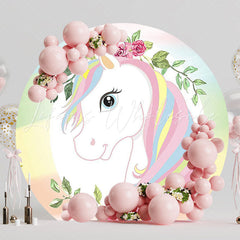 Unicorn Round Backdrop for Magical Party Theme